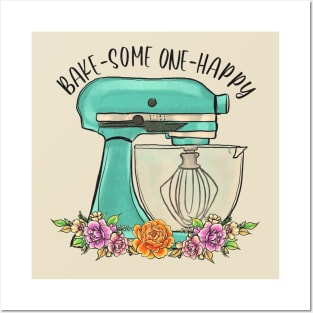 vintage kitchen baking design " bake someone happy" Posters and Art